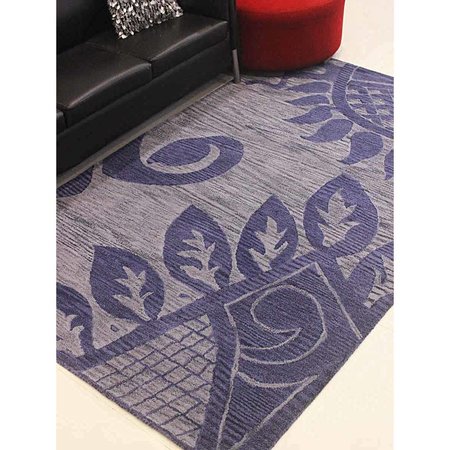 GLITZY RUGS 5 x 8 ft. Hand Tufted Wool Contemporary Rectangle Area RugBlue UBSK00917T0003A9